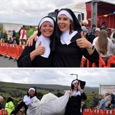 Nuns on the Run at the Oxenhope Straw race